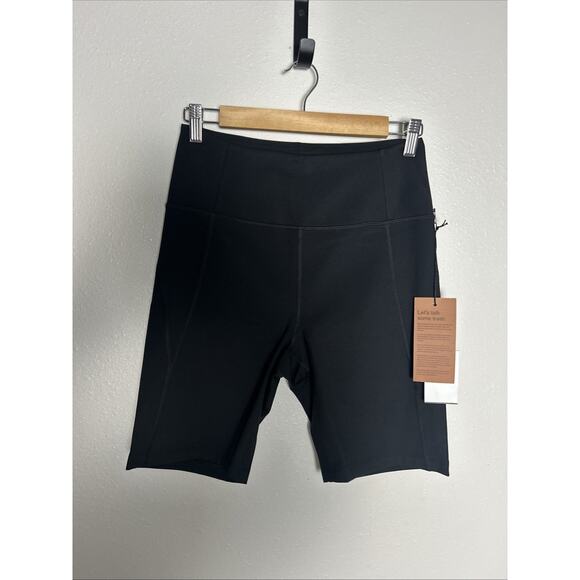 Girlfriend Collective Biker Shorts High Rise Black Sz L Compressive Smoothing - Picture 1 of 5